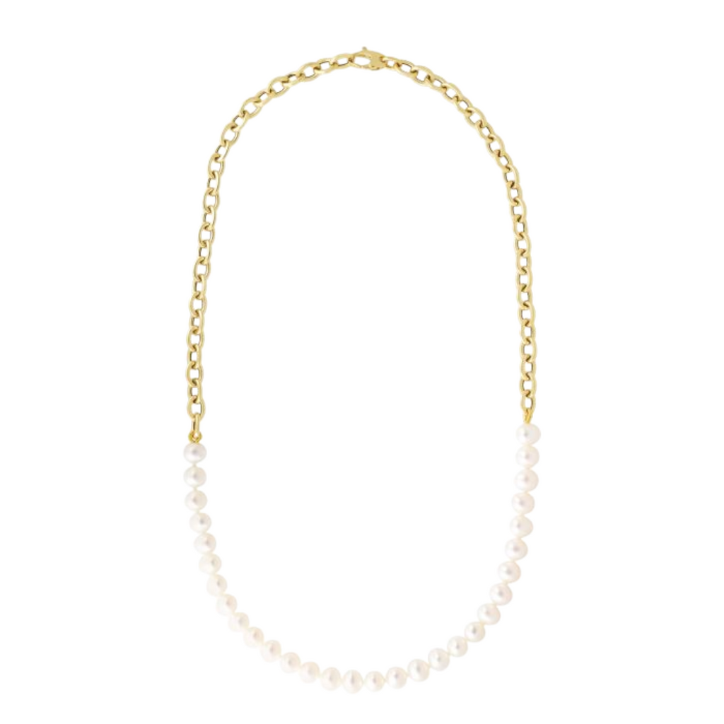 Pearl and Link Chain Necklace